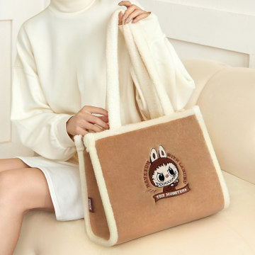 Classic Bag Series- LABUBU Plush Tote Bag Brown