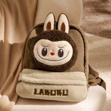 Classic Bag Series-LABUBU Berber Fleece Backpack Brown