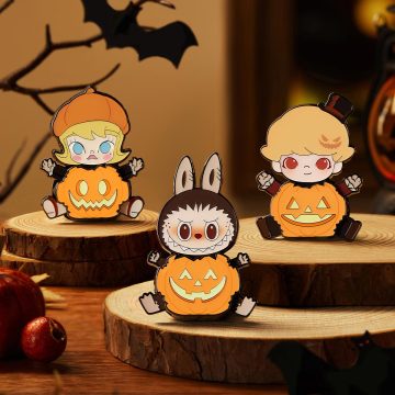 Happy Halloween Party Series- LABUBU Pumpkin Fridge Magnet Badge